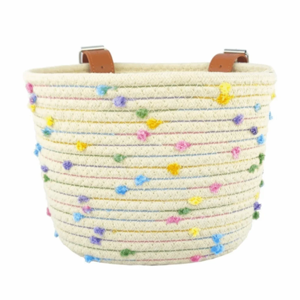 Adjustable Bicycle Basket Removable Design Solid Color Handlebar Front Basket Lightweight Colorful Dots Cycling Basket
Adjustable Bicycle Basket Removable Design Solid Color Handlebar Front Basket Lightweight Colorful Dots Cycling Basket