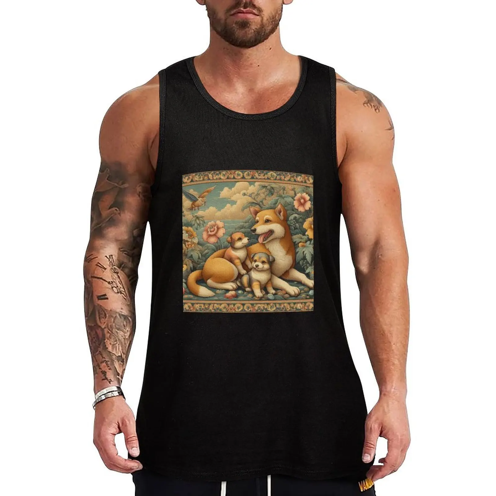 Mama Dog and Puppies having fun in outdoor seaside Tank Top man vest t shirt Men gym sportswear
Mama Dog and Puppies having fun in outdoor seaside Tank Top man vest t shirt Men gym sportswear