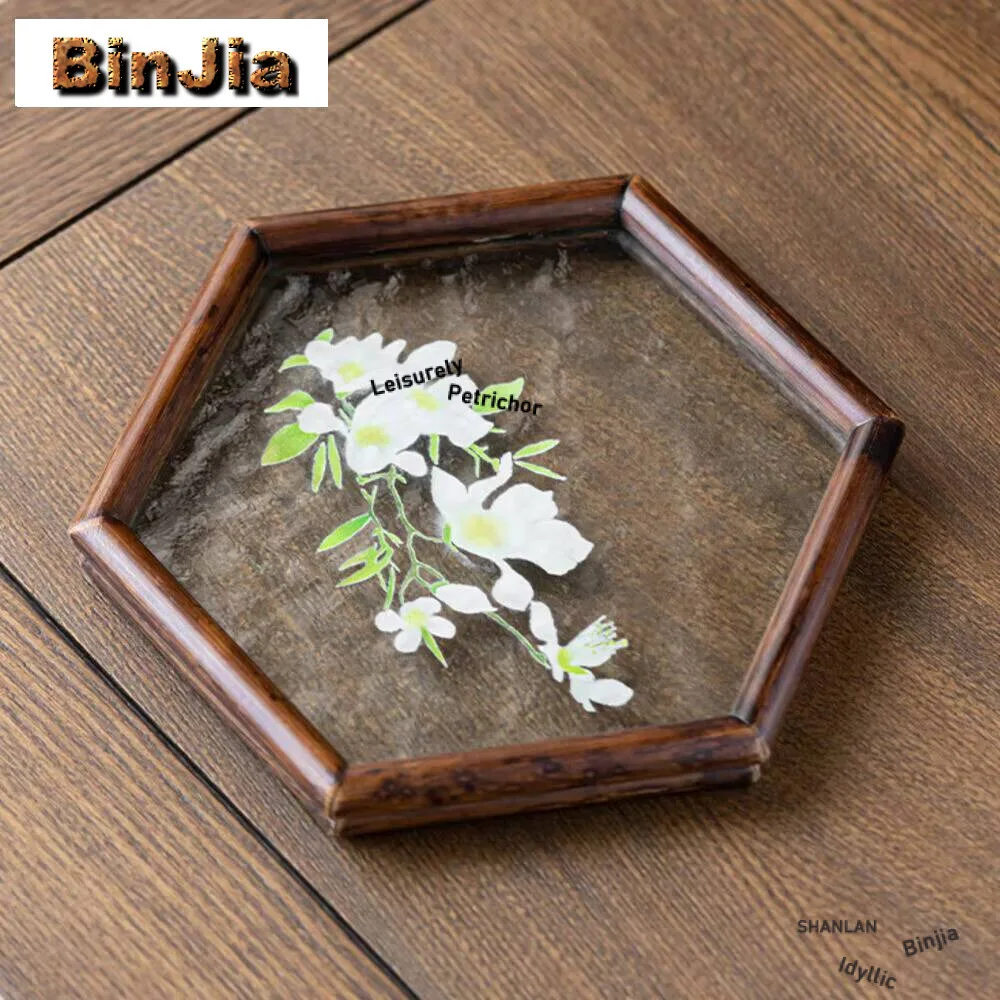 Zen Water Textured Glass Cup Coaster Walnut Wood Hexagonal Tea Tray Japanese Small Teapot Holder Household Table Accessories
Zen Water Textured Glass Cup Coaster Walnut Wood Hexagonal Tea Tray Japanese Small Teapot Holder Household Table Accessories