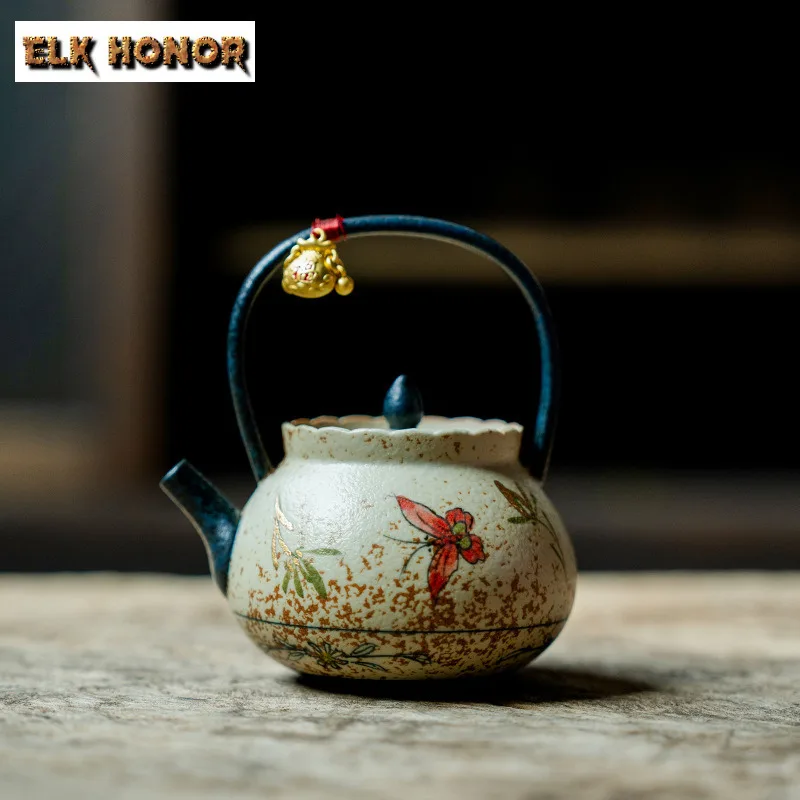 125ml Hand-painted Butterfly Orchid Lifting Handle Teapot Zen Tea Infuser Pot Tea Brewing Kettle With Ball Hole Cafes Ornaments
125ml Hand-painted Butterfly Orchid Lifting Handle Teapot Zen Tea Infuser Pot Tea Brewing Kettle With Ball Hole Cafes Ornaments