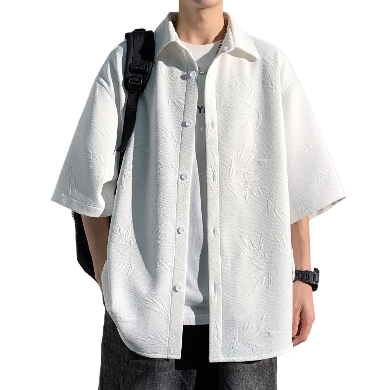 Men's Short Sleeve Shirt Summer Fashion Solid Color Bamboo Leaf Jacquard Casual Top Daily Commute Streetwear Urban Shopping Men
Men's Short Sleeve Shirt Summer Fashion Solid Color Bamboo Leaf Jacquard Casual Top Daily Commute Streetwear Urban Shopping Men