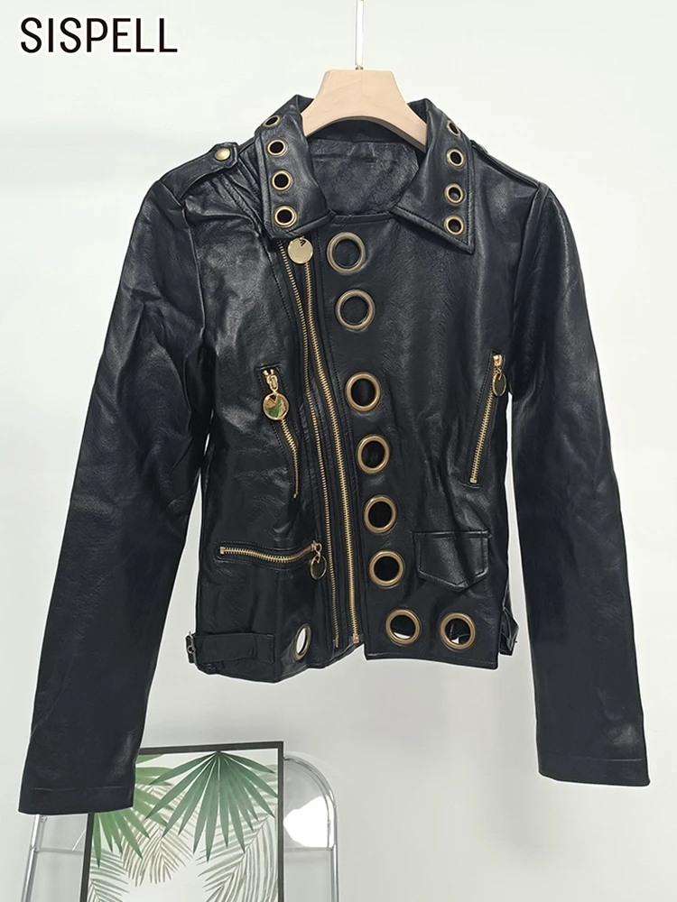 SISPELL Patchwork Hollow Out PU Leather Jackets For Women Lapel Long Sleeve Casual Zipper Solid Jacket Female Autumn Clothes New
SISPELL Patchwork Hollow Out PU Leather Jackets For Women Lapel Long Sleeve Casual Zipper Solid Jacket Female Autumn Clothes New