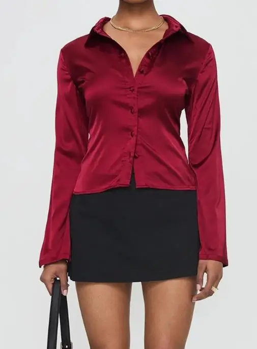 Autumn 2025 Solid Color Lapel Cinched Long Sleeved Shirt for Women, Elegant Solid Color Slim Fit Commuting Long Sleeved Shirt
Autumn 2025 Solid Color Lapel Cinched Long Sleeved Shirt for Women, Elegant Solid Color Slim Fit Commuting Long Sleeved Shirt