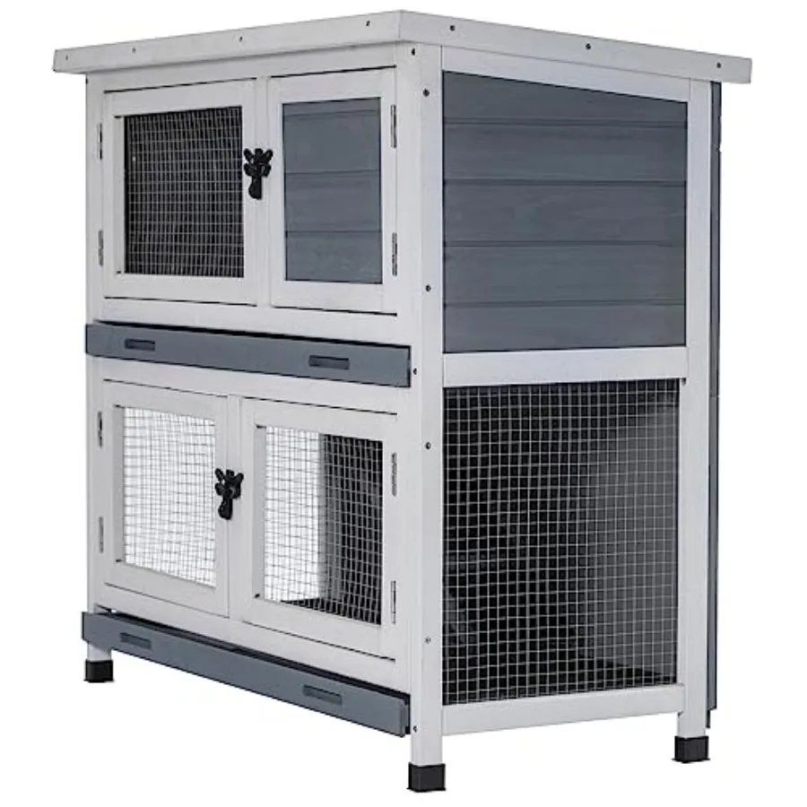 2 Story Solid Wood Rabbit/Bunny Hutch with 2 Large Main Rooms, Indoor Outdoor Rabbit House Guinea Pig Cage Pet House for Small
2 Story Solid Wood Rabbit/Bunny Hutch with 2 Large Main Rooms, Indoor Outdoor Rabbit House Guinea Pig Cage Pet House for Small