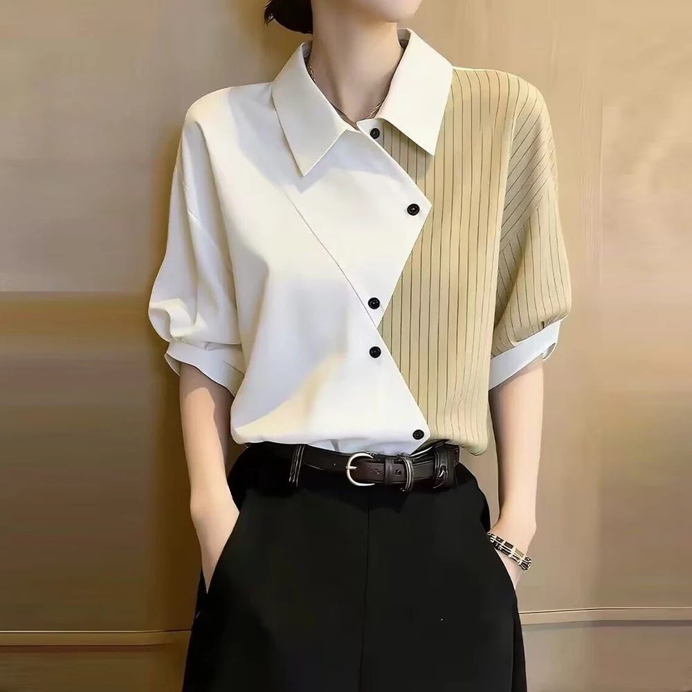 2026 super fire age reduction super good-looking beautiful unique design top summer new temperament thin short-sleeved shirt
2026 super fire age reduction super good-looking beautiful unique design top summer new temperament thin short-sleeved shirt
