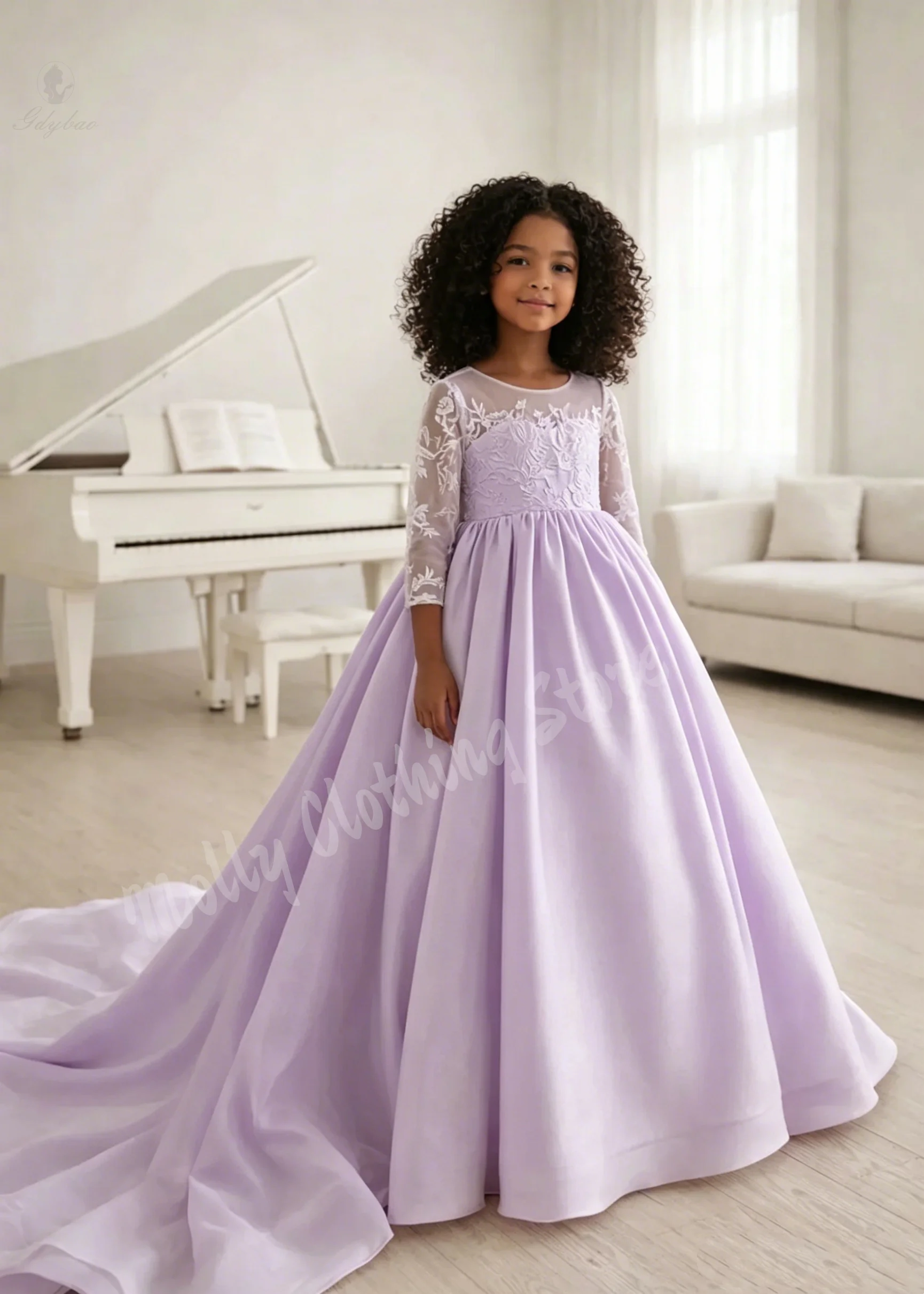 Elegant Fluffy Classic Style Flower Girl Dress Satin Lace Embroidery First Communion Girls Birthday Party Evening Gown
Elegant Fluffy Classic Style Flower Girl Dress Satin Lace Embroidery First Communion Girls Birthday Party Evening Gown
