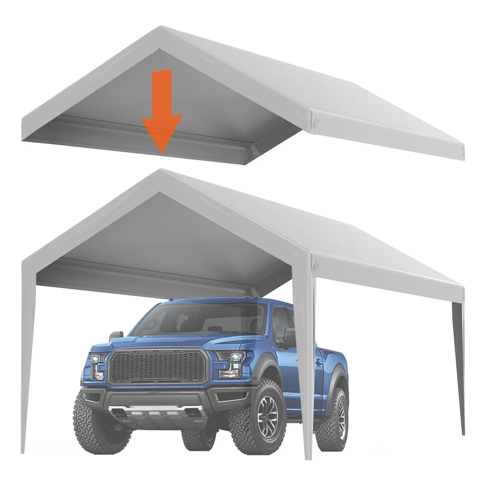 Carport Canopy Cover 10 x 20 ft Waterproof UV Protected Grey Only Top Cover
Carport Canopy Cover 10 x 20 ft Waterproof UV Protected Grey Only Top Cover