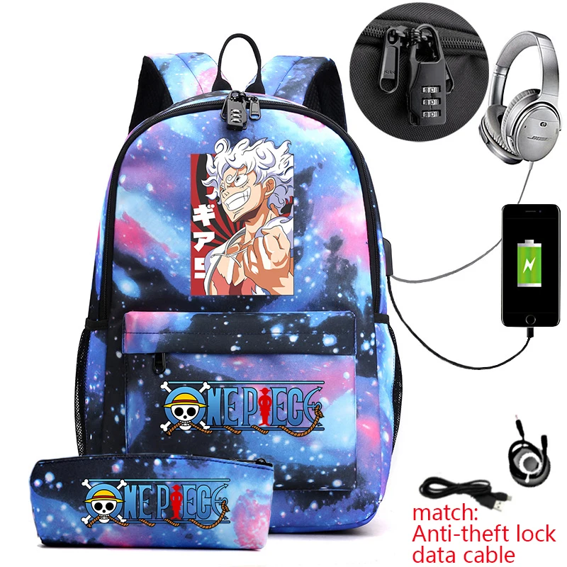 One Piece Luffy Anime Print Student Backpack Anti-Theft Casual Daypack with Pencil Case for Boys Girls School Bag
One Piece Luffy Anime Print Student Backpack Anti-Theft Casual Daypack with Pencil Case for Boys Girls School Bag
