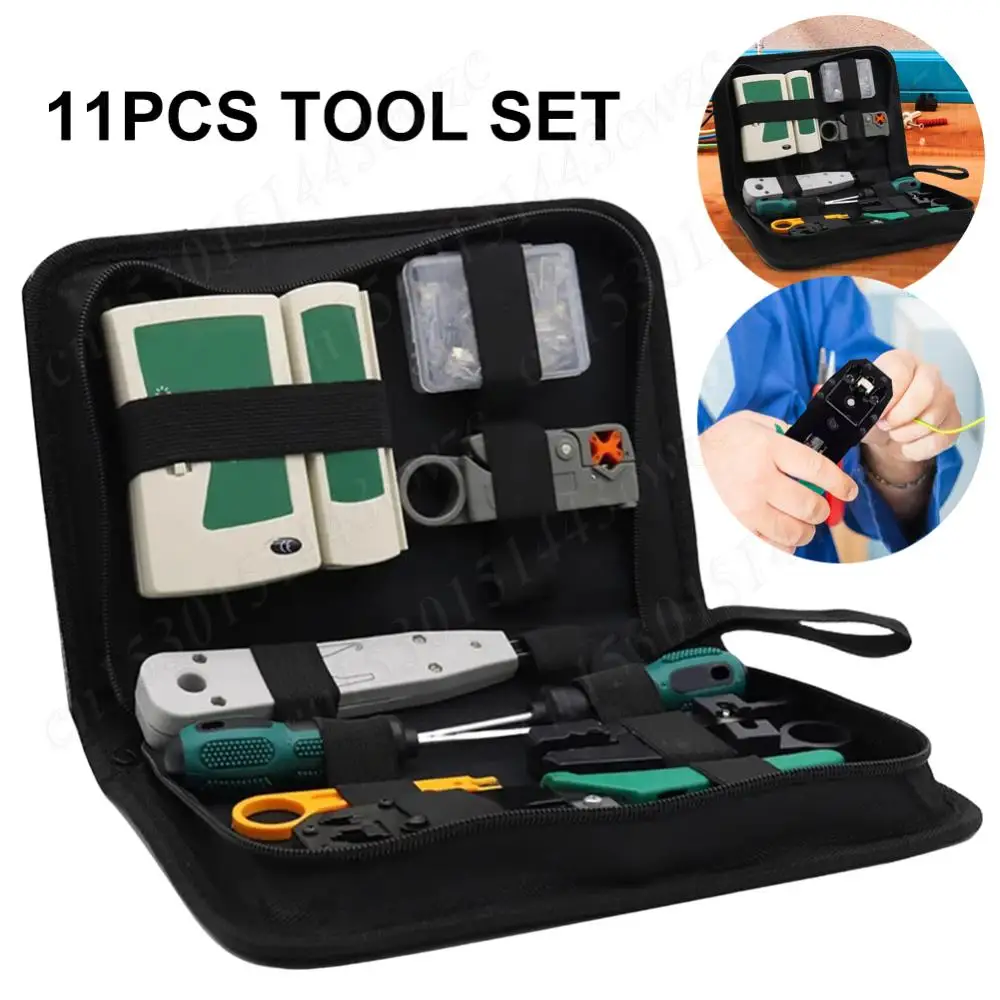 11Pcs Network Tester Tool Kit RJ45 RJ11 RJ12 CAT5 CAT5e LAN Network Repair Tool Set Portable Resist Network Maintenance Tool Kit
11Pcs Network Tester Tool Kit RJ45 RJ11 RJ12 CAT5 CAT5e LAN Network Repair Tool Set Portable Resist Network Maintenance Tool Kit