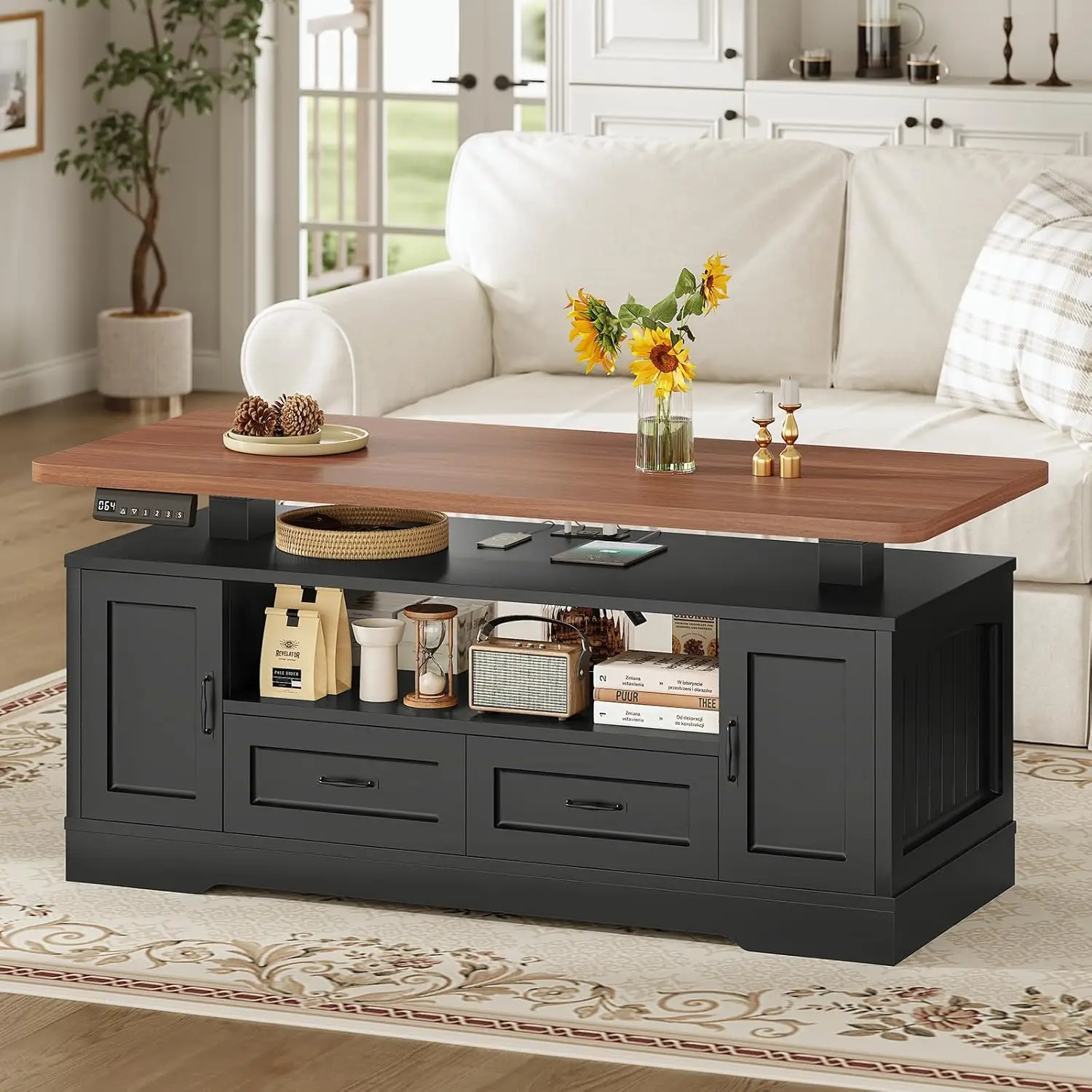 Журнальный столик-трансформер 47 дюймов с подъемной столешницей, регулировкой высоты, розеткой, ящиками и полками, для гостиной, на заказ
Журнальный столик-трансформер 47 дюймов с подъемной столешницей, регулировкой высоты, розеткой, ящиками и полками, для гостиной, на заказ