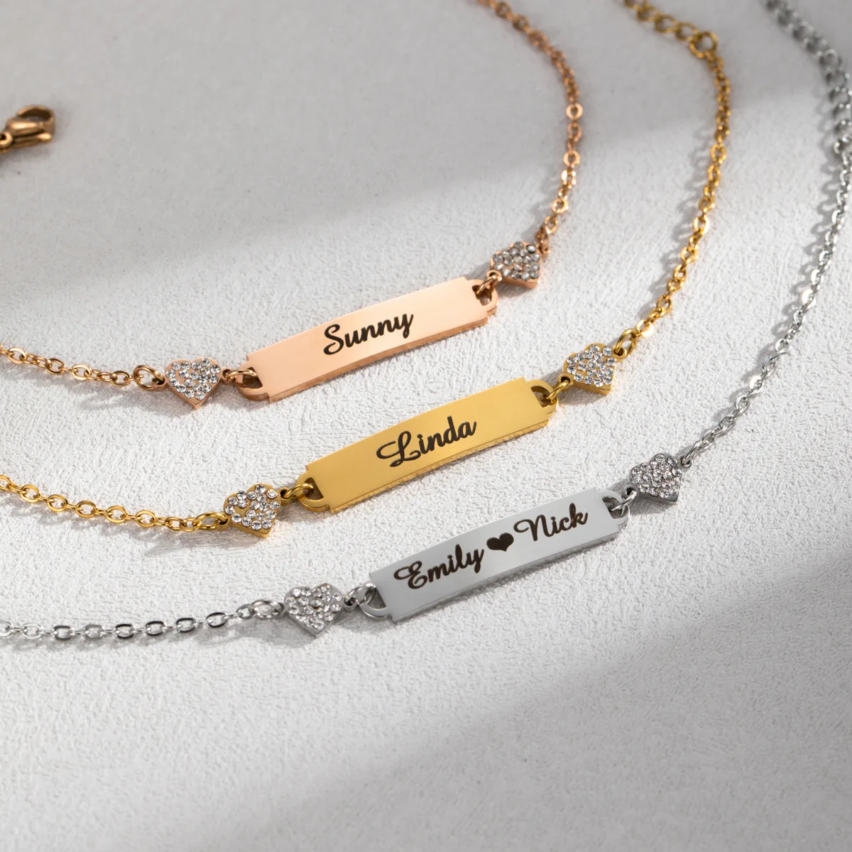 2025 Customized Full Diamond Stainless Steel Double-Sided Heart Engraved Bracelet, Fashionable Personalized DIY Christmas Gift
2025 Customized Full Diamond Stainless Steel Double-Sided Heart Engraved Bracelet, Fashionable Personalized DIY Christmas Gift