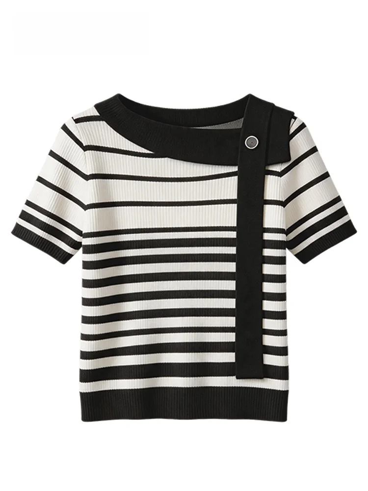 Cara CLUB plus Size Short Sleeve T-Shirt Women's Loose Striped Top Casual Style Spring Fashion plus Size Inner Wear
Cara CLUB plus Size Short Sleeve T-Shirt Women's Loose Striped Top Casual Style Spring Fashion plus Size Inner Wear