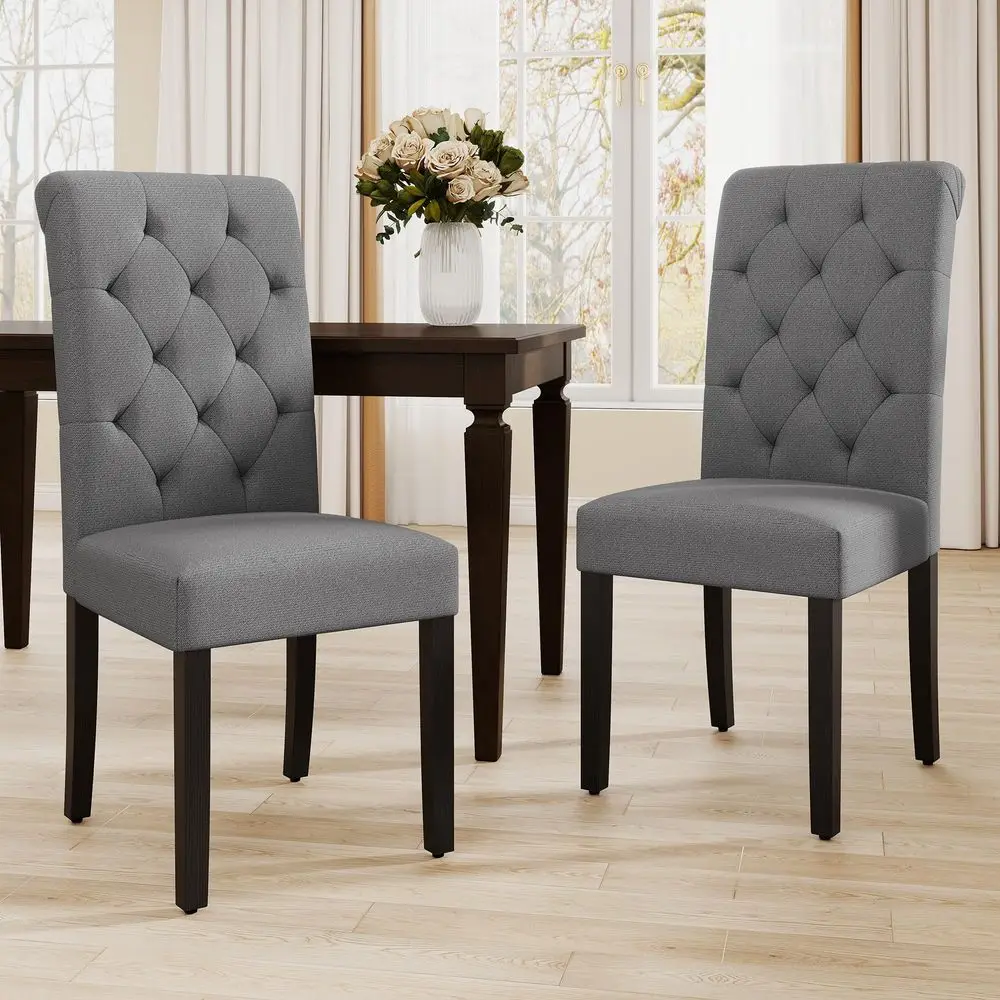 Upholstered Dining Chairs Set of 2,Tufted Parsons Kitchen Chair with Solid Wood Legs, Modern Towel Fabric Side Chair for Dining
Upholstered Dining Chairs Set of 2,Tufted Parsons Kitchen Chair with Solid Wood Legs, Modern Towel Fabric Side Chair for Dining