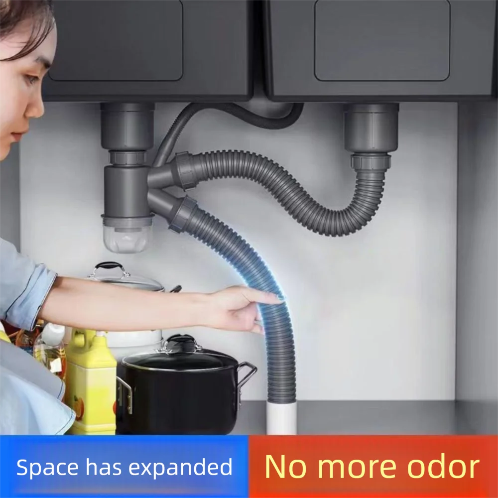 Stainless Steel Double Sink Tube Water Blocking Anti-odor Kitchen Sink Drain Thickened Pipe Wall Removable Deep Baske
Stainless Steel Double Sink Tube Water Blocking Anti-odor Kitchen Sink Drain Thickened Pipe Wall Removable Deep Baske