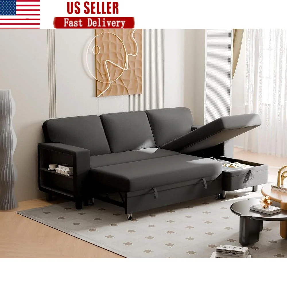 L Shaped Sleeper Sofa Bed Convertible Couch Storage Chaise USB Ports 2 Built-in Bookshelves Perfect Living Room Office
L Shaped Sleeper Sofa Bed Convertible Couch Storage Chaise USB Ports 2 Built-in Bookshelves Perfect Living Room Office