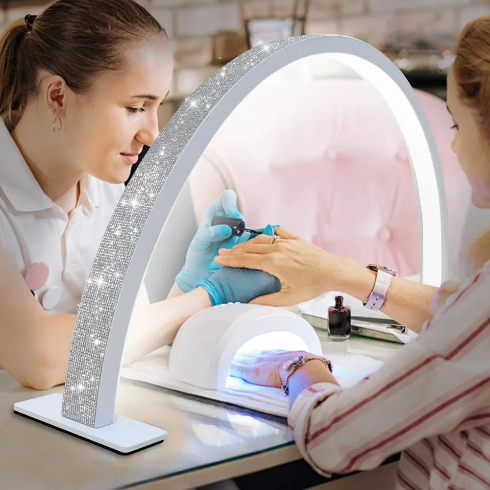 Half Moon Nail Desk Lamp, 48W Manicure LED Light with 3360 Lumen Stepless Dimming and Wire Controller, 3 Light Modes
Half Moon Nail Desk Lamp, 48W Manicure LED Light with 3360 Lumen Stepless Dimming and Wire Controller, 3 Light Modes