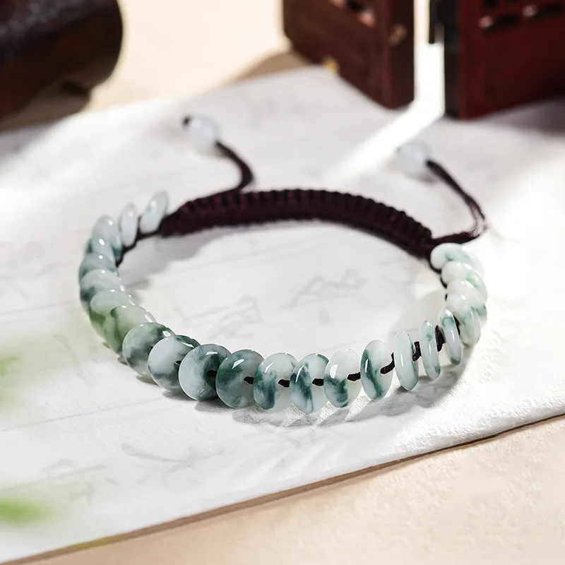 High-End Hand Woven Natural Burmese A-Grade Jade Men's & Women's Bracelet with Floating Flower Safety Buckle Rope Jewelry
High-End Hand Woven Natural Burmese A-Grade Jade Men's & Women's Bracelet with Floating Flower Safety Buckle Rope Jewelry
