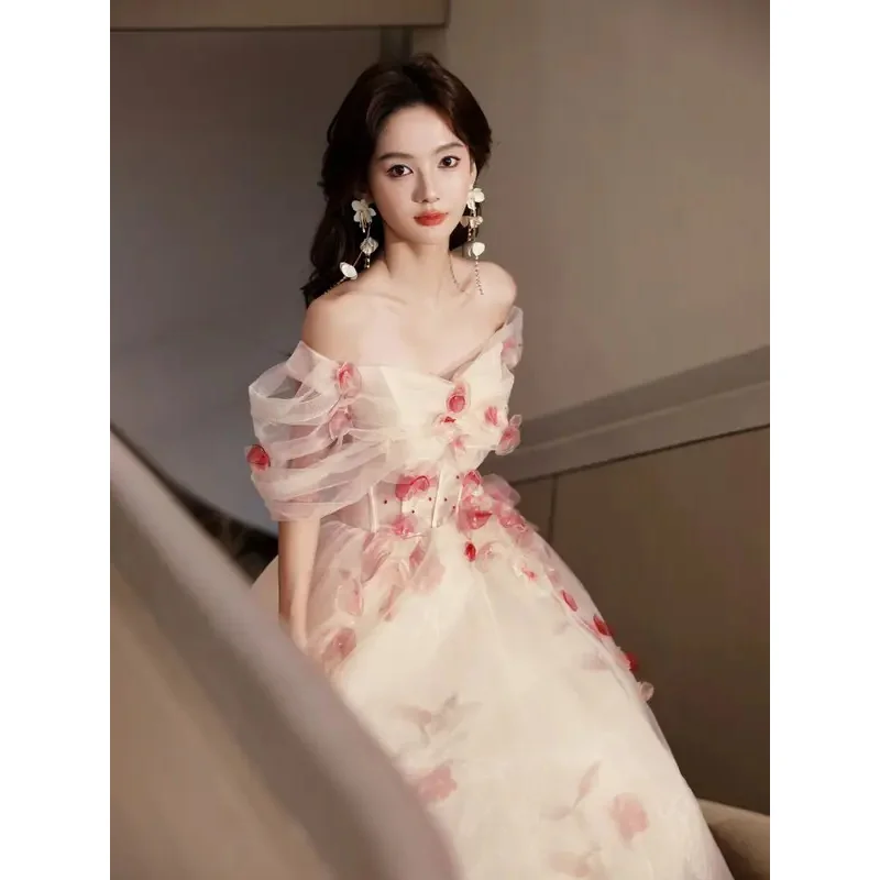 Banquet Princess Style Evening Dress Women New Year Ceremony Suit Hosting Dress Student PROM Dress Light Coloured Flowered Dress
Banquet Princess Style Evening Dress Women New Year Ceremony Suit Hosting Dress Student PROM Dress Light Coloured Flowered Dress