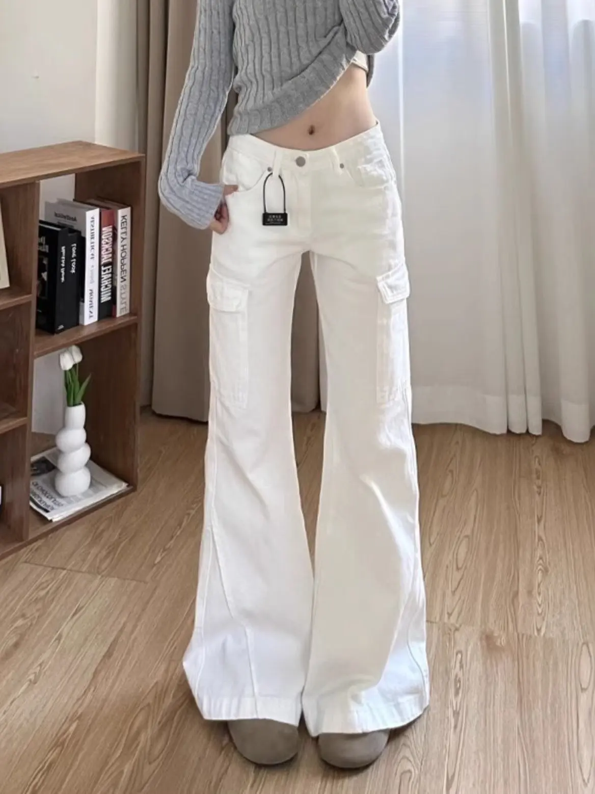 American Style Low Waist Bell Bottom Workwear Jeans Women's Spring Autumn Loose Slimming Long Floor Length Pants
American Style Low Waist Bell Bottom Workwear Jeans Women's Spring Autumn Loose Slimming Long Floor Length Pants
