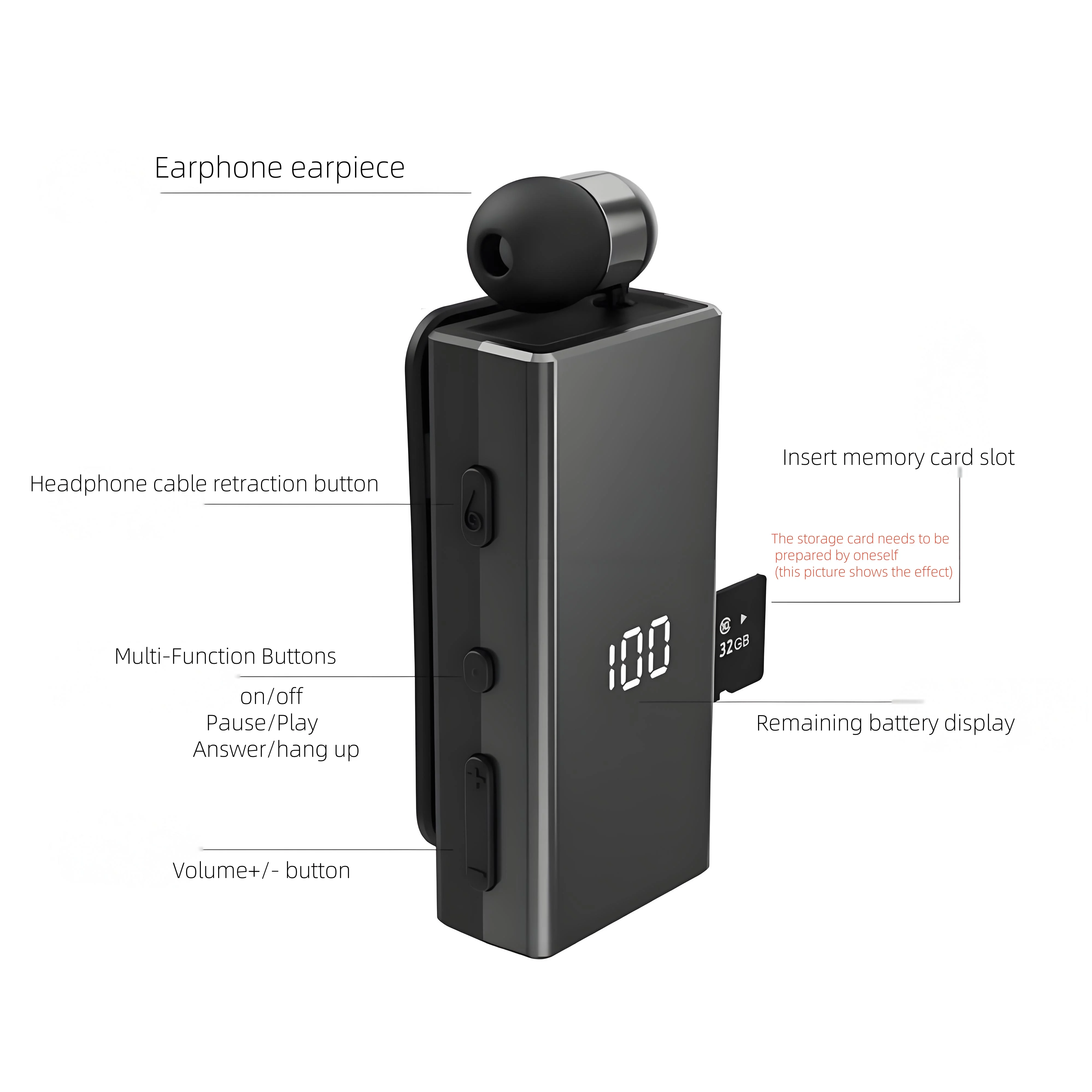 K100 PK F910 F920 X200 V5.4 Bluetooth Earphones Collar style Sports Earphones Can Insert Memory Card to Listen to Music
K100 PK F910 F920 X200 V5.4 Bluetooth Earphones Collar style Sports Earphones Can Insert Memory Card to Listen to Music