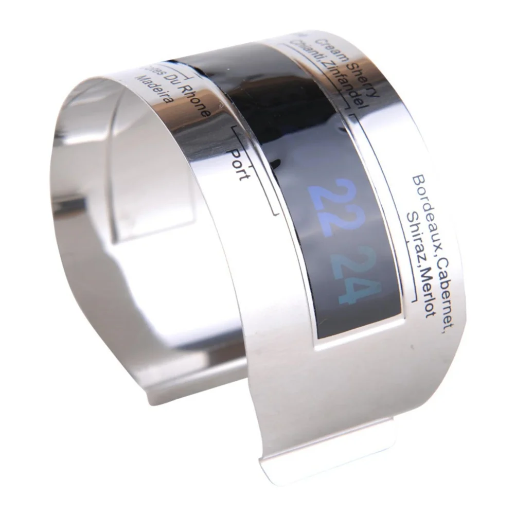 Wine Bottle Thermometer with Stainless Steel Clipon Bracelet and LCD Screen Suitable for For beer Bottles Battery
Wine Bottle Thermometer with Stainless Steel Clipon Bracelet and LCD Screen Suitable for For beer Bottles Battery