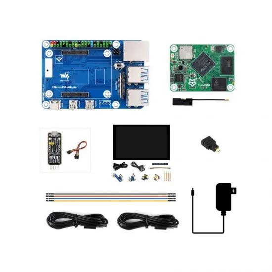 Core3566104032 Core3566102032 CM4 Base Board+4.3inch touch Display+ +CM4 to Pi4B Adapter Board+4GB RAM and 32GB eMMC Flash
Core3566104032 Core3566102032 CM4 Base Board+4.3inch touch Display+ +CM4 to Pi4B Adapter Board+4GB RAM and 32GB eMMC Flash