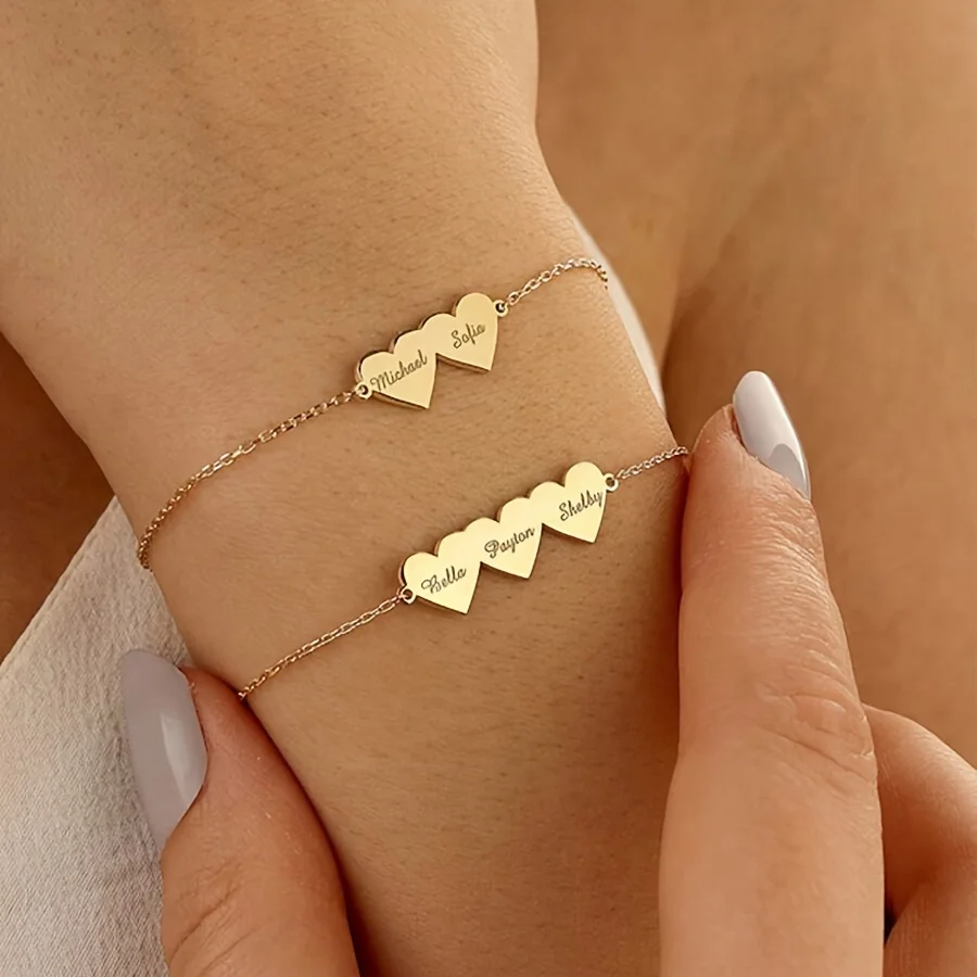 Custom Heart-Shaped Name Bracelet Personalize with 1-3 Names Vintage & Minimalist Jewelry Gift Pulsera Acero Inoxidable Mujer
Custom Heart-Shaped Name Bracelet Personalize with 1-3 Names Vintage & Minimalist Jewelry Gift Pulsera Acero Inoxidable Mujer