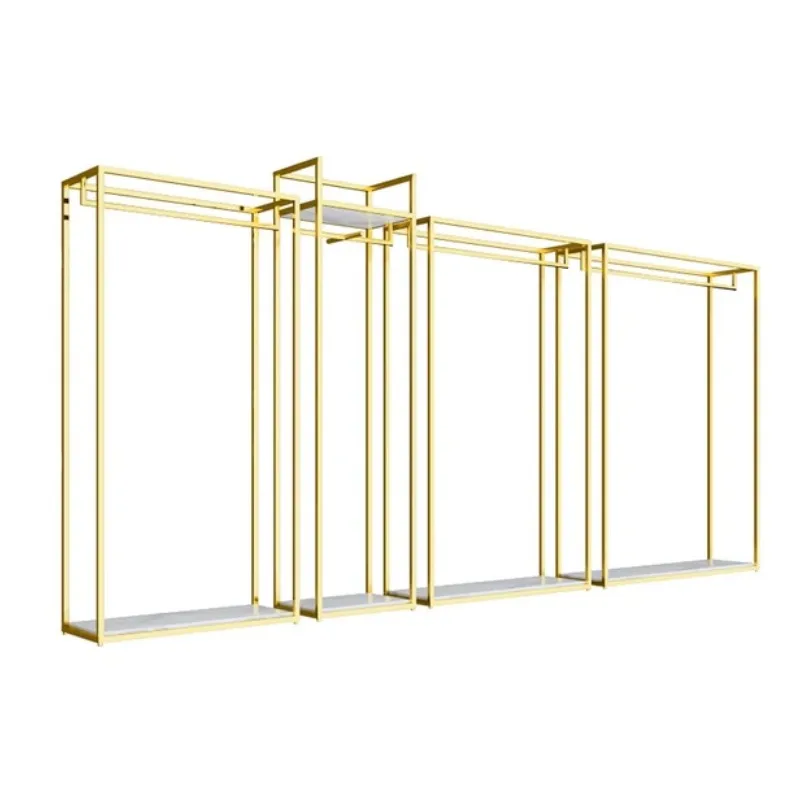 Wedding dress rack, high-end display rack, floor mounted gold studio dress rack, iron Clothes shop clothes hanger
Wedding dress rack, high-end display rack, floor mounted gold studio dress rack, iron Clothes shop clothes hanger