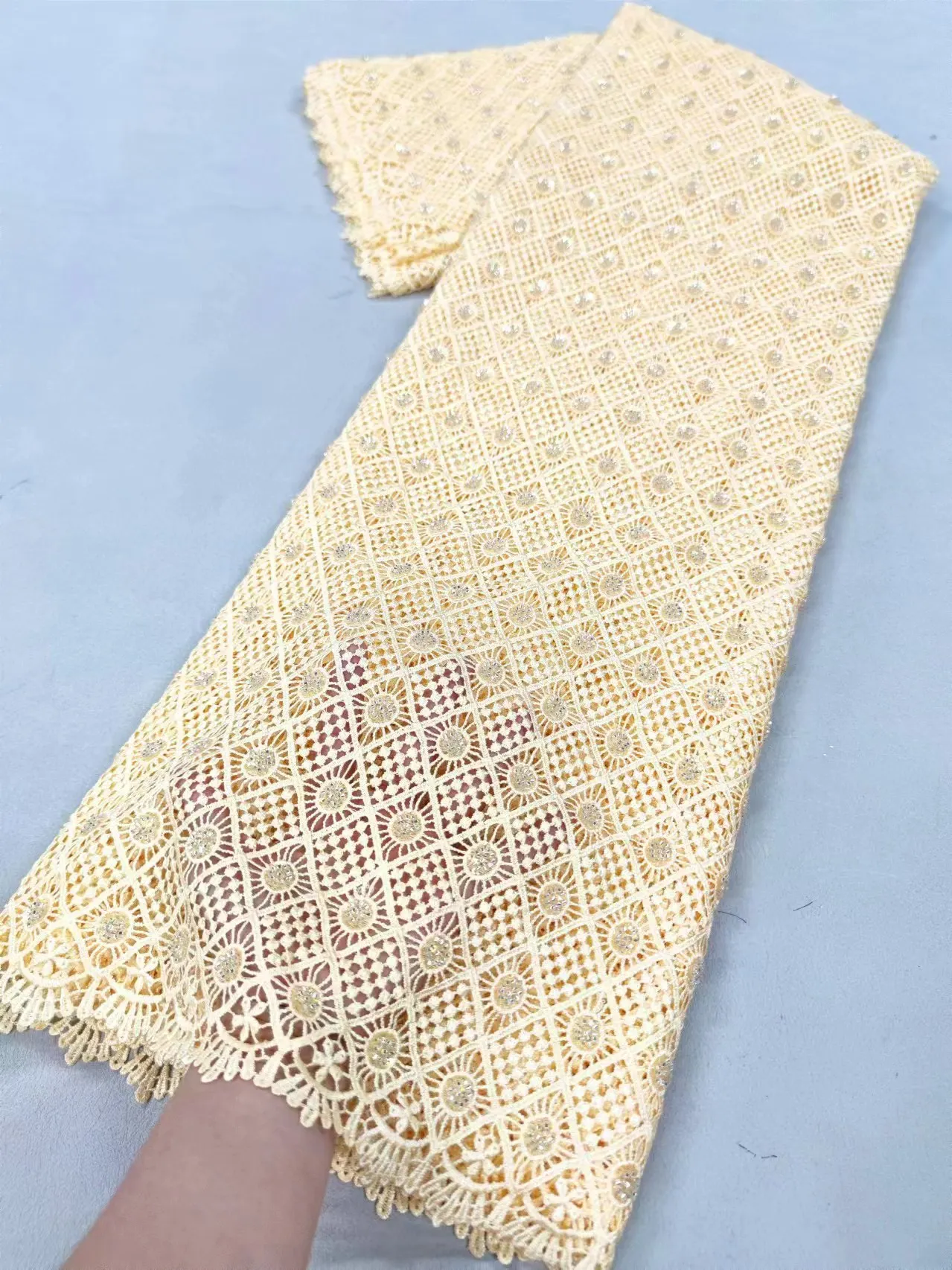 Nigerian Tulle Lace Fabric for Sewing, Wedding Dress, Chiffon Party Guipure, High Quality, Cotton, 5Yard, 2024 XL007
Nigerian Tulle Lace Fabric for Sewing, Wedding Dress, Chiffon Party Guipure, High Quality, Cotton, 5Yard, 2024 XL007
