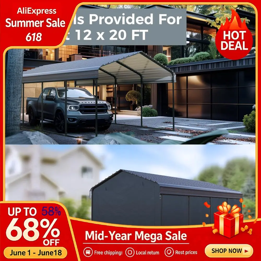 12 x 20 ft Metal Carport Kits with Galvanized Steel Roof amp Removable Sidewalls, Heavy Duty Metal Carport Canopy, Outdoo Custom
12 x 20 ft Metal Carport Kits with Galvanized Steel Roof amp Removable Sidewalls, Heavy Duty Metal Carport Canopy, Outdoo Custom