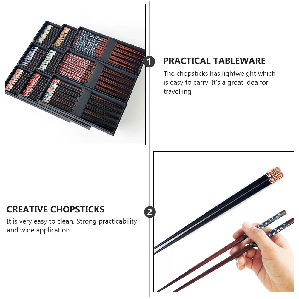 5Pairs Wood Chopsticks Set Eco Friendly Lightweight Reusable Household Printed Tableware Japanese Style
5Pairs Wood Chopsticks Set Eco Friendly Lightweight Reusable Household Printed Tableware Japanese Style