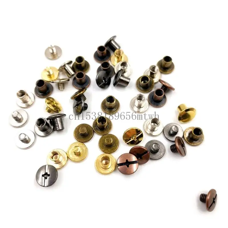 Pack of 100 Sturdy Zinc Alloy Chicagos Screws M5x4mm Bookbinding Rivets Accessory for Leather Crafts Bags Books Matte B03D
Pack of 100 Sturdy Zinc Alloy Chicagos Screws M5x4mm Bookbinding Rivets Accessory for Leather Crafts Bags Books Matte B03D