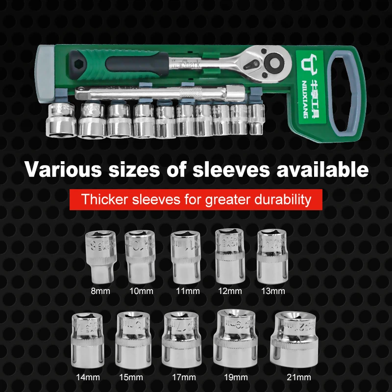 3/8 12pcs/set Drive Socket Set Ratchet Wrench Sockets Compact Sockets for Car Repair Mechanic Tool for Auto Repair
3/8 12pcs/set Drive Socket Set Ratchet Wrench Sockets Compact Sockets for Car Repair Mechanic Tool for Auto Repair