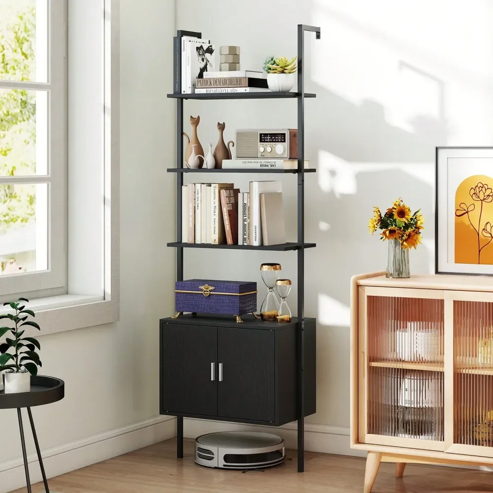 Tall Bookshelf 5 Tier Wall Mount Ladder Bookcase W Cabinet
Tall Bookshelf 5 Tier Wall Mount Ladder Bookcase W Cabinet