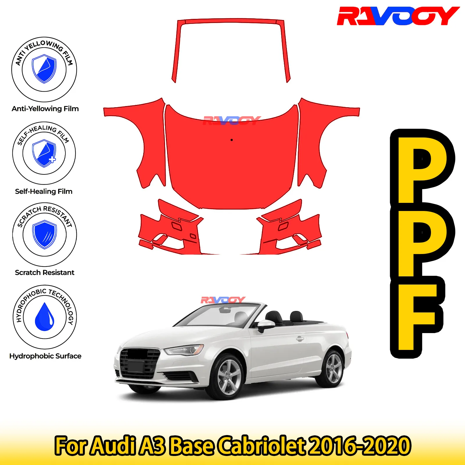 For Audi A3 Base Cabriolet 2016-2020 Glossy Matte Black Precut front PPF Kit Paint Protection Film
For Audi A3 Base Cabriolet 2016-2020 Glossy Matte Black Precut front PPF Kit Paint Protection Film