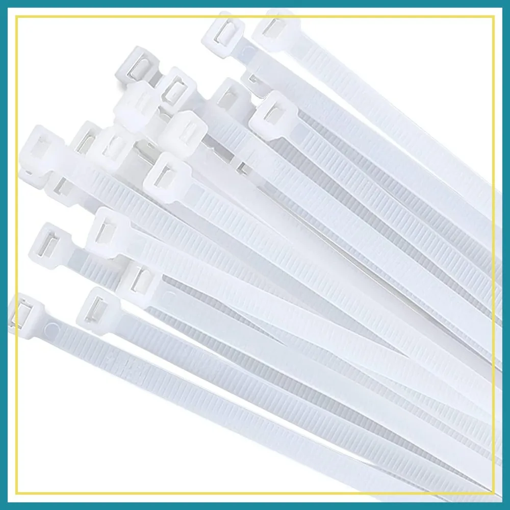 100 Pcs 15 Inch White Zip Ties, Heavy Duty Nylon Cable Ties, UV Resistant Outdoor Use, 60 lb Tensile Strength
100 Pcs 15 Inch White Zip Ties, Heavy Duty Nylon Cable Ties, UV Resistant Outdoor Use, 60 lb Tensile Strength