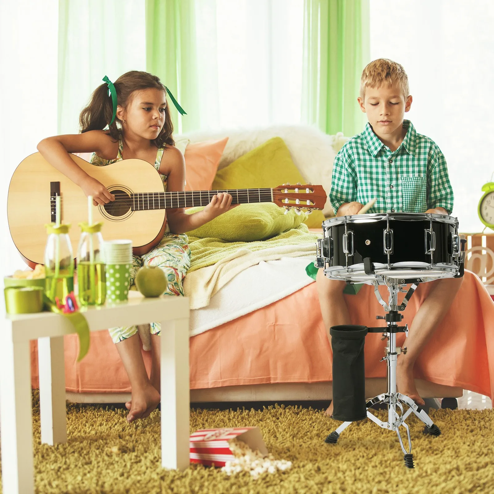 14 x 5.5in Snare Drum Set with Drumstick Holder, Snare Drum Bag for Student
14 x 5.5in Snare Drum Set with Drumstick Holder, Snare Drum Bag for Student
