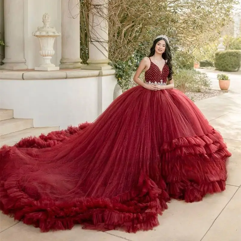 Мексиканское красное милое платье Quinceanera по индивидуальному заказу, роскошное платье с аппликациями из бисера на день рождения, многоуровневое платье с оборками, сладкое платье 15-16
Мексиканское красное милое платье Quinceanera по индивидуальному заказу, роскошное платье с аппликациями из бисера на день рождения, многоуровневое платье с оборками, сладкое платье 15-16
