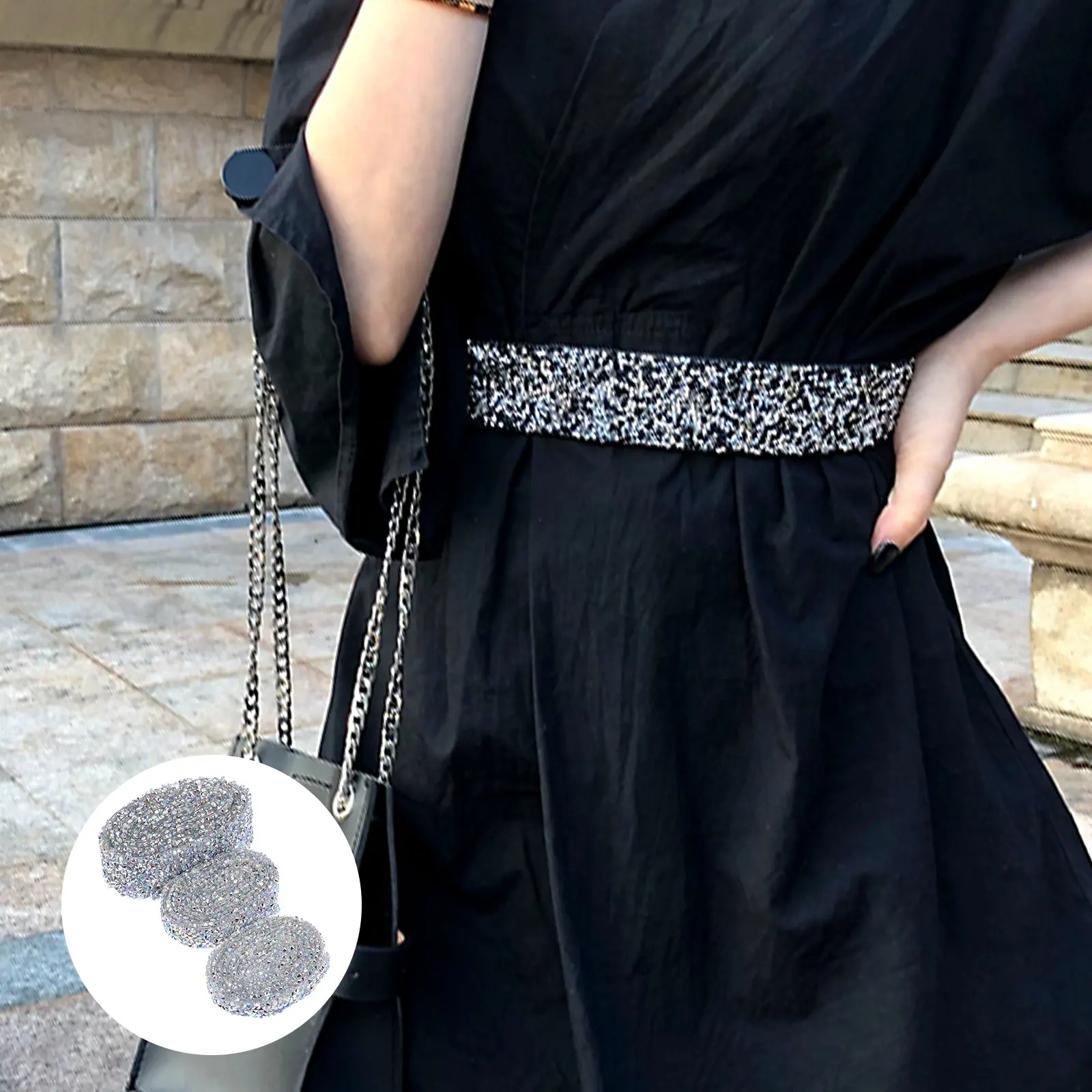 Wedding Rhinestone Wrap Sparkle Crystal Belt Diy Diamond Trim Cuttable Decorative Tape For Bottles Shoes Clothes Vases 
Wedding Rhinestone Wrap Sparkle Crystal Belt Diy Diamond Trim Cuttable Decorative Tape For Bottles Shoes Clothes Vases