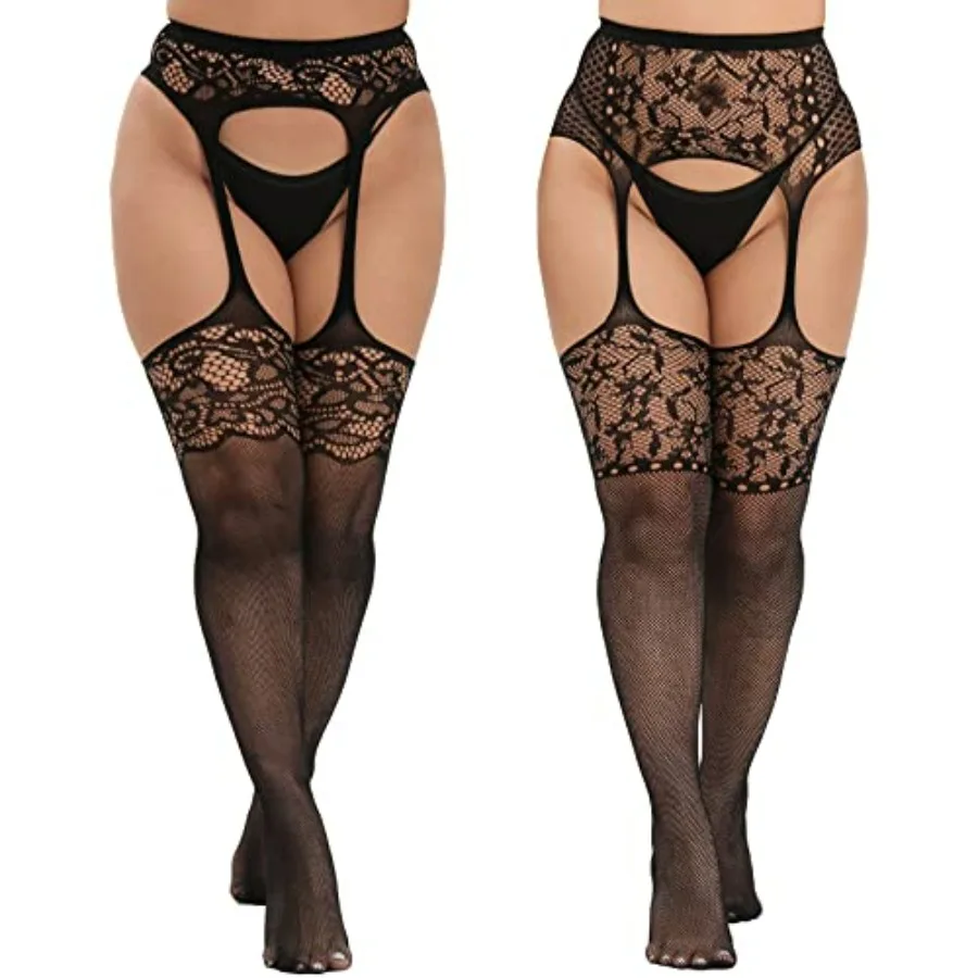 Plus Size Stockings Thigh High Fishnet Stockings Suspender Patterned Tights for Women Pack of 2
Plus Size Stockings Thigh High Fishnet Stockings Suspender Patterned Tights for Women Pack of 2