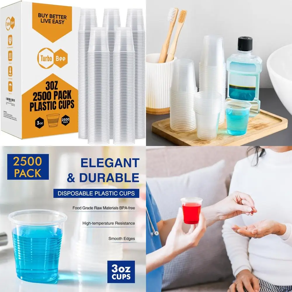 3 oz Disposable Plastic Cups - Ideal for Mouthwash, Tasting, and Food Sampling
3 oz Disposable Plastic Cups - Ideal for Mouthwash, Tasting, and Food Sampling