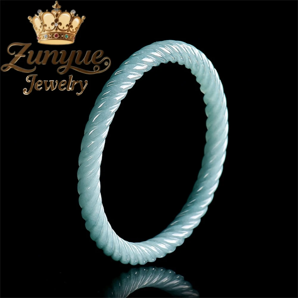 Best Selling High-End Natural A-Grade Jadeite Round Bar Three-Dimensional Twisted Ice Jade Bangle Popular Couple Fashion Jewelry
Best Selling High-End Natural A-Grade Jadeite Round Bar Three-Dimensional Twisted Ice Jade Bangle Popular Couple Fashion Jewelry