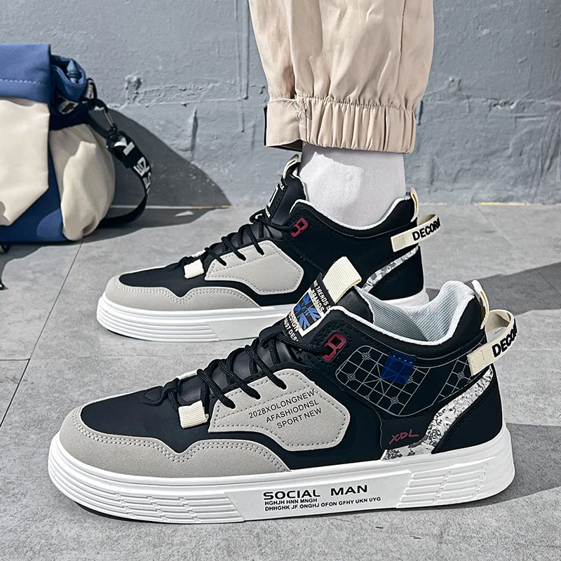High Top Canvas Shoes Men's Casual Sporty Student Trendy White Sneakers Breathable Lace-Up round Toe Flat Heel Rubber Outsole
High Top Canvas Shoes Men's Casual Sporty Student Trendy White Sneakers Breathable Lace-Up round Toe Flat Heel Rubber Outsole