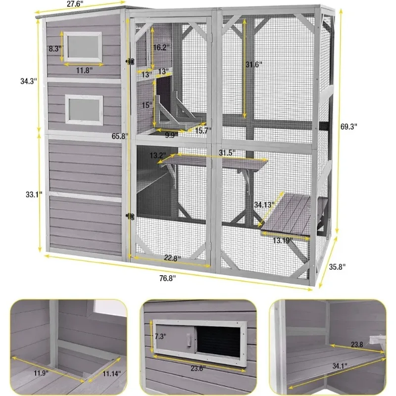 HOME. Large Cat Catio 4 Tiers Cat Enclosures House for Outdoor Indoor Cats with Weatherproof Roof, 3 Resting Rooms, 3 Platforms
HOME. Large Cat Catio 4 Tiers Cat Enclosures House for Outdoor Indoor Cats with Weatherproof Roof, 3 Resting Rooms, 3 Platforms