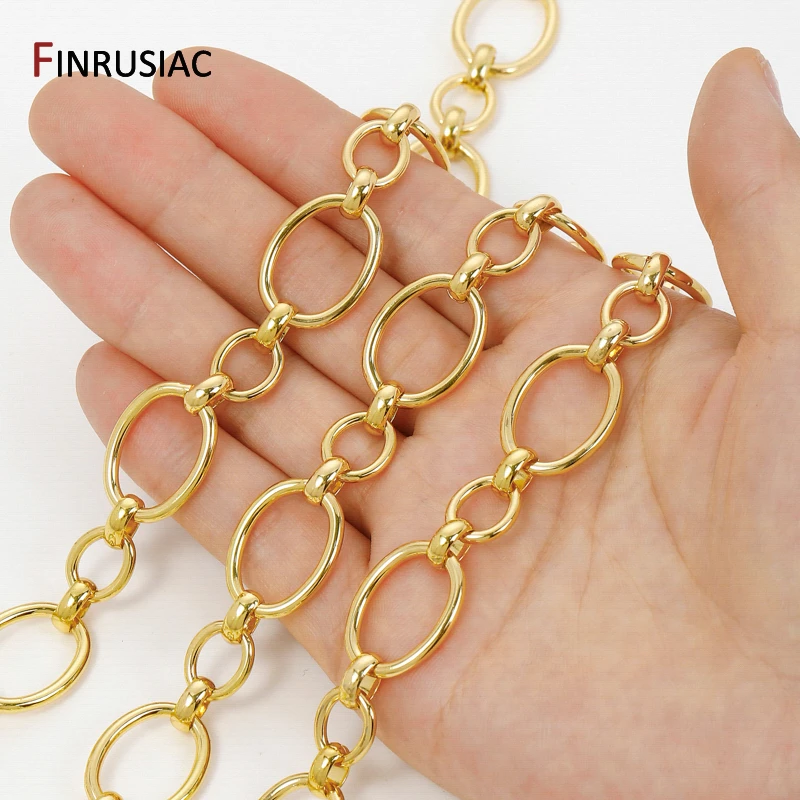18K Gold Plated Brass Large Cable Oval Chain,15.5*21mm Heavy Circle Bulk Chunky Chains for DIY jewelry making accessories
18K Gold Plated Brass Large Cable Oval Chain,15.5*21mm Heavy Circle Bulk Chunky Chains for DIY jewelry making accessories