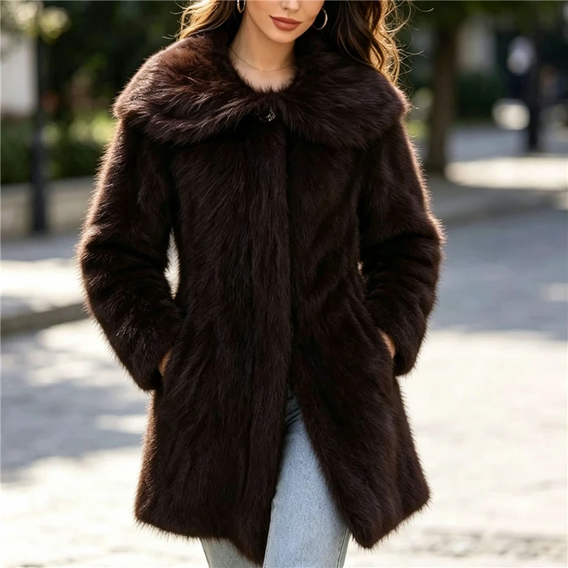 Ladies Women Autumn Winter Clothing Hairy Mink Cashmere Knitted Turn-Down Neck Long Sleeves Slim Long Sweater Cardigans Jacket
Ladies Women Autumn Winter Clothing Hairy Mink Cashmere Knitted Turn-Down Neck Long Sleeves Slim Long Sweater Cardigans Jacket