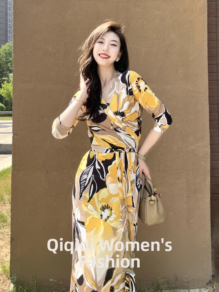 Yellow Robe Love Rouje One-Piece Floral Print Summer New Wrap Dr Holiday Travel Dr Korean Sle Deep V Ne Long Skirt
Yellow Robe Love Rouje One-Piece Floral Print Summer New Wrap Dr Holiday Travel Dr Korean Sle Deep V Ne Long Skirt