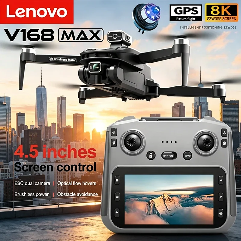 Lenovo V168 Drone Professional 8K Camera Aerial FPV Brushless Avoiding Obstacle with Large Screen Remote Control Folding Drones
Lenovo V168 Drone Professional 8K Camera Aerial FPV Brushless Avoiding Obstacle with Large Screen Remote Control Folding Drones