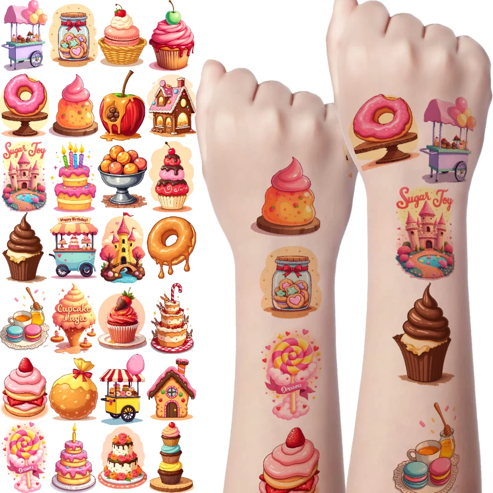 63pcs Temporary Tattoo Dessert Cartoon Ice Cream Candy Temporary Tattoo Stickers Doughnut For Adults Shoulders
63pcs Temporary Tattoo Dessert Cartoon Ice Cream Candy Temporary Tattoo Stickers Doughnut For Adults Shoulders