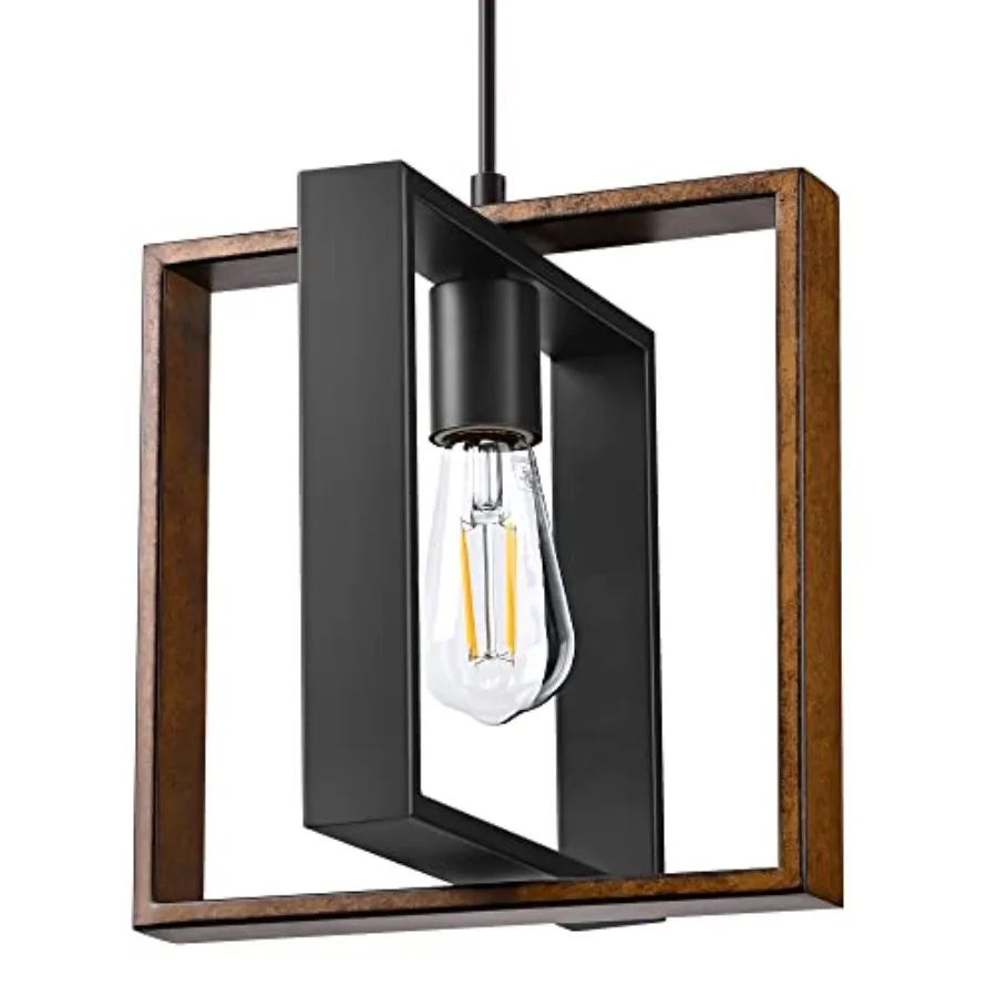 Farmhouse Pendant Light Fixture Rustic Hanging Light Fixture with Wood Grain and Black Finish Pendant Lighting for Kitchen Isla
Farmhouse Pendant Light Fixture Rustic Hanging Light Fixture with Wood Grain and Black Finish Pendant Lighting for Kitchen Isla